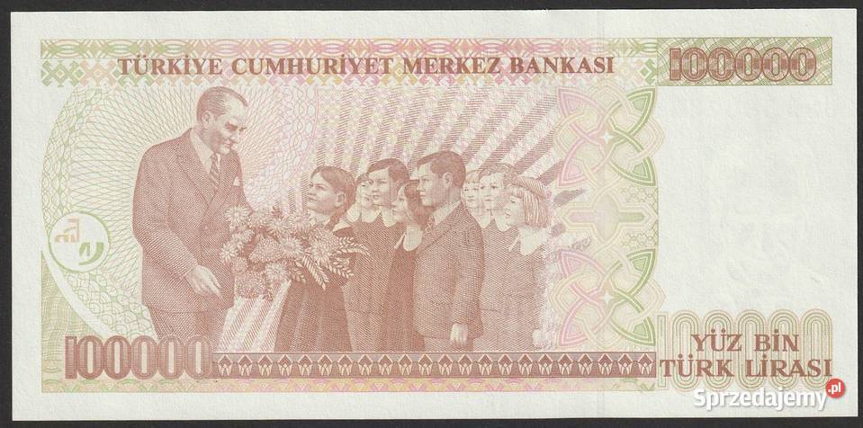 Turcja 100000 lir 1970 stan bankowy UNC ATATURK łódzkie Łódź