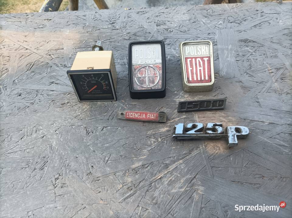 Emblematy Fiat 125p obrotomierz Kampinos