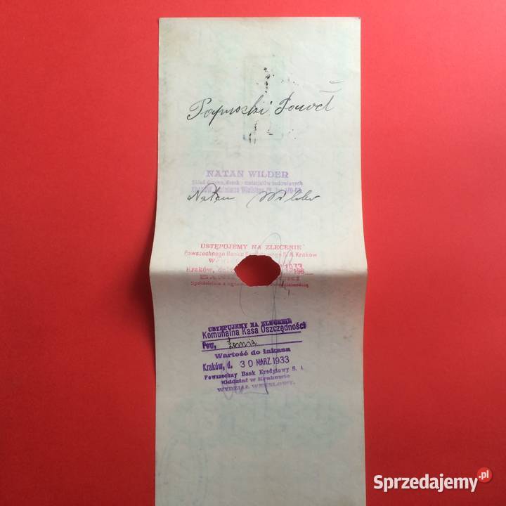 1544 Weksel Wystawiony W Krakowie 41 Szczecin sprzedam