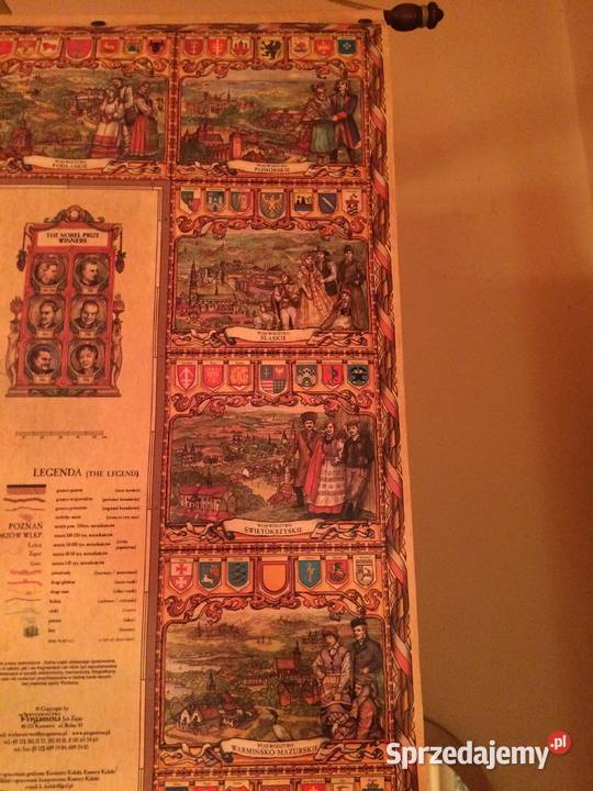 Rzeczpospolita Polska mapa ścienna ozdobna Warszawa