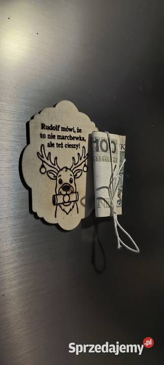 Świąteczny magnes drewniana sklejka z miejscem inny kolor Zawiercie