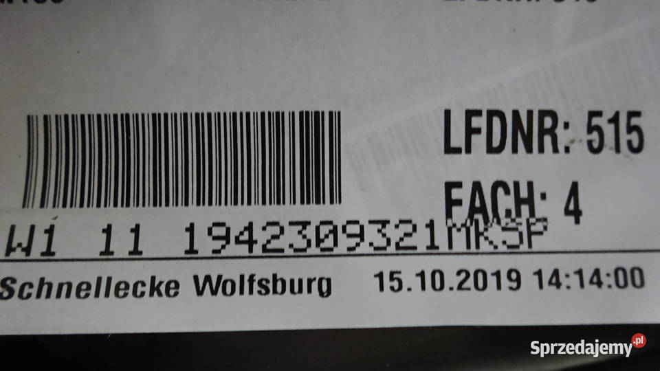 VW Golf tunel środkowy mieszek podłokietnik Rok produkcji 2019 Dąbie