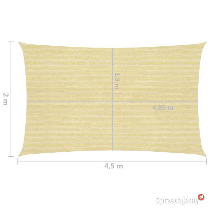 Żagiel przeciwsłoneczny 160 gm beżowy 2x45 m