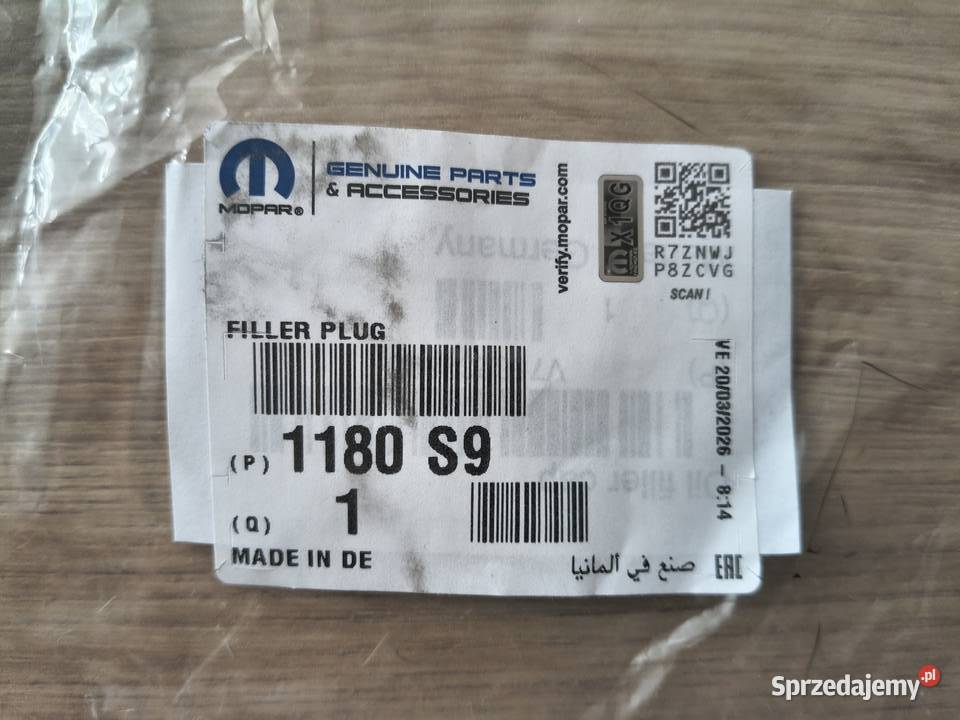 Korek wlewu oleju Citroen Peugeot THP 1180S9