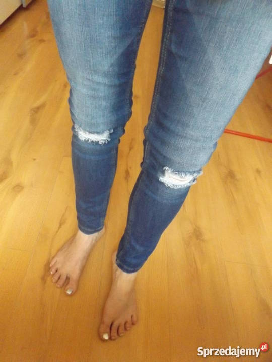 Spodnie Jeansy Rurki Nowe Sinsay XS34 Dziury