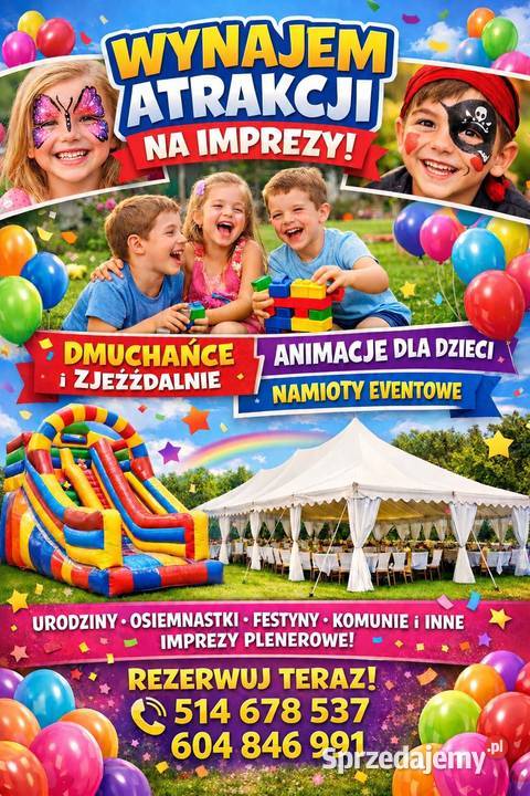 Dmuchańce zamki namioty animacje Nowy Sącz