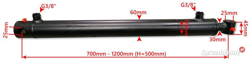 Siłownik Hydrauliczny SMT1G 50x30 Skok 500 2STR