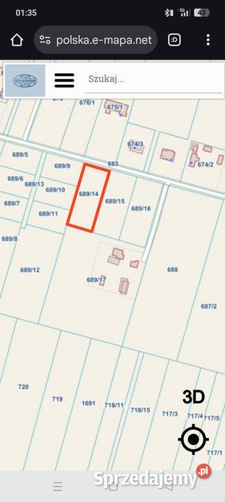 Działka budowlana 2182m2 Oblasy k Janowca Media Janowiec