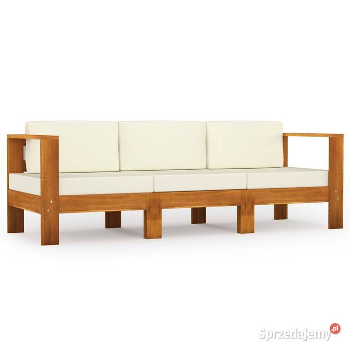 3osobowa sofa ogrodowa z kremowymi poduszkami Warszawa