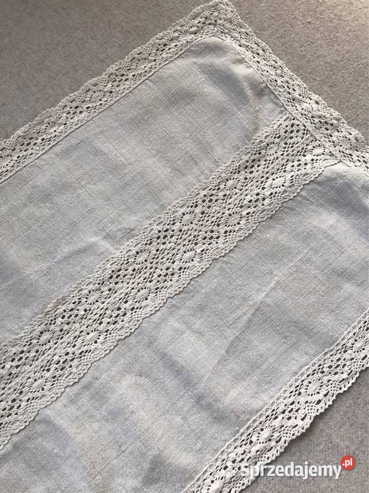 Lniana serweta bieżnik bawełniana koronka Warszawa sprzedam