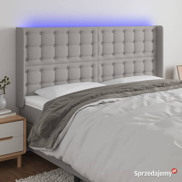 Zagłówek do łóżka z LED jasnoszary 183x16x118128 Warszawa