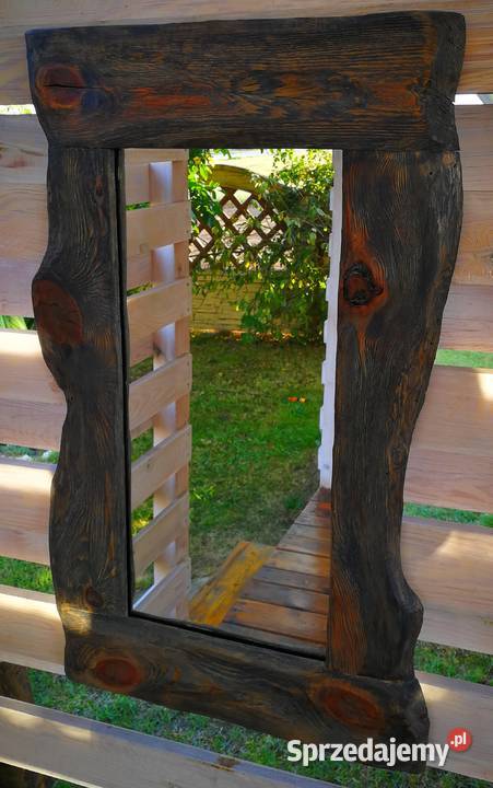 Lustro drewniane vintage rustykalny loft świętokrzyskie Radków sprzedam