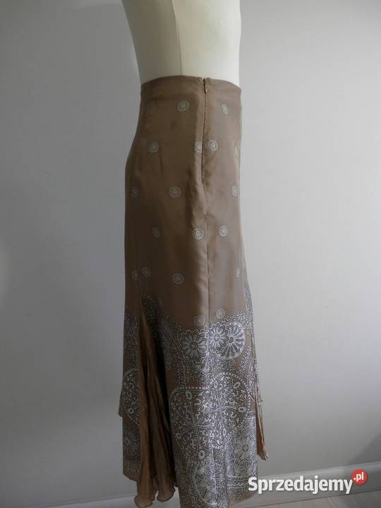 Spódnica Jedwabna 100 Naturalny Jedwab Beżowa Spódnice i sukienki Spódnice i sukienki Łomża