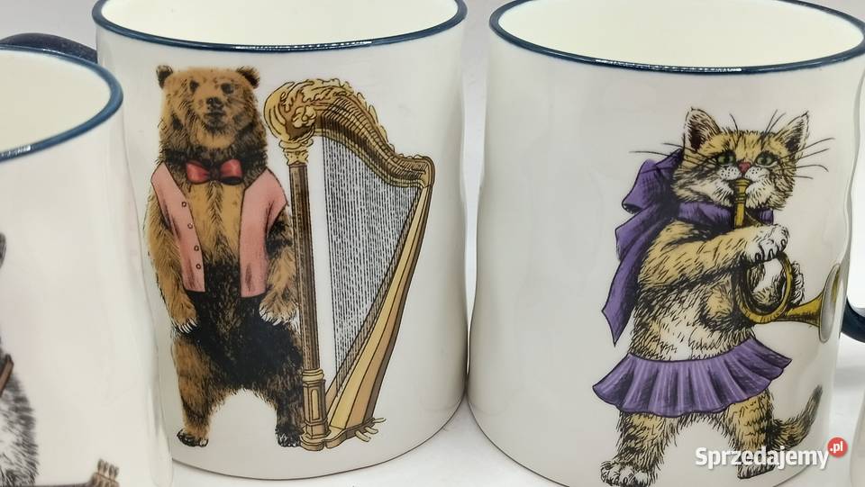 Cztery muzyczne kubki ze zwierzętami Zamość