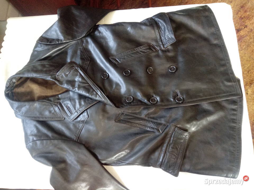 płaszcz skórzany kurtka męski czarny do sprzedam