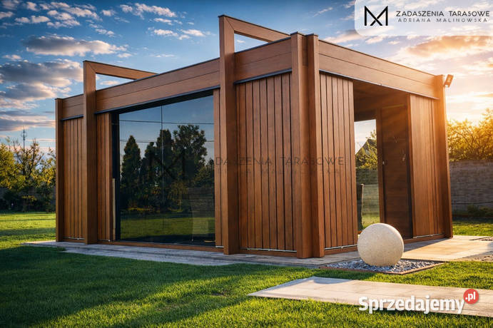 Nowoczesna altana ogrodowa | Lamele, żaluzje szkło| Producent | Cała Polska Kazimierza Wielka