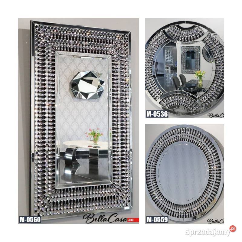 Lustro na ścianę glamour wiszące dekoracyjne inny kolor Warszawa