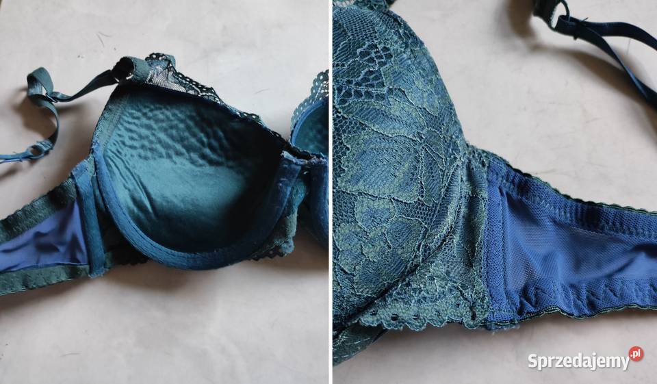 braletka bralette push up koronkowy zielony Kielce