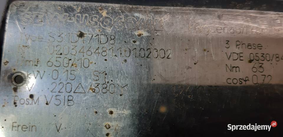 Motoreduktor 015 kW10 obr wielkopolskie