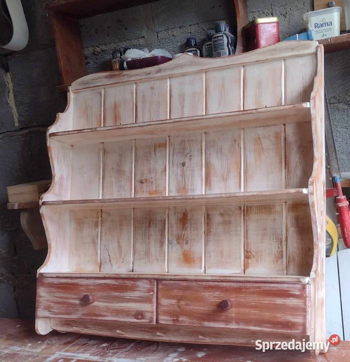 Piękne rustykalne półki kuchenne Wyposażenie wnętrz Grójec sprzedam