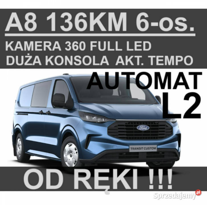 Ford Transit Custom A8 136 6os Brygadowy Kamera Szczecinek