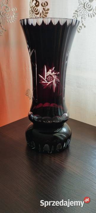 Wazon kryształ szlifowany PRL Wołomin