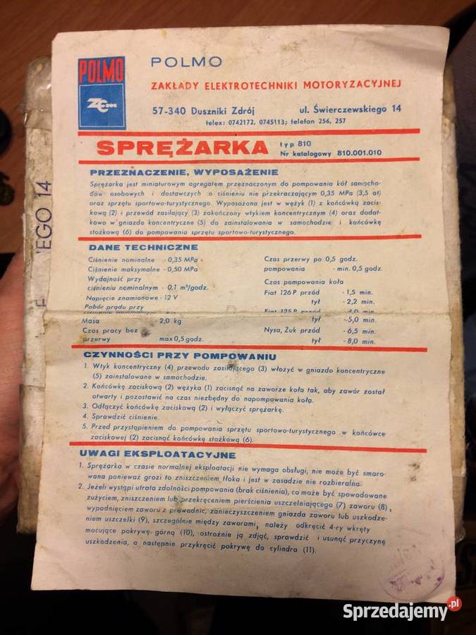 Sprężarka POLMO typ 810 z czasów PRL Wrocław