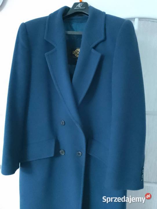 Długi granatowy płaszcz jesieńzima dolnośląskie Wrocław sprzedam