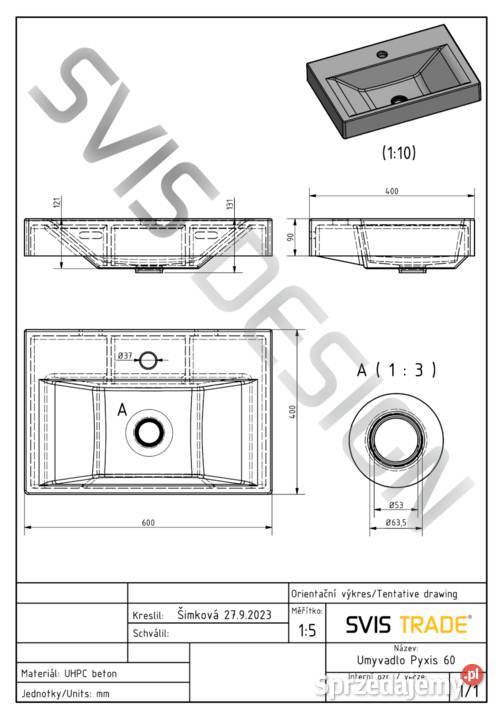 Umywalka 60 PYXIS BASIC miedziana Warszawa