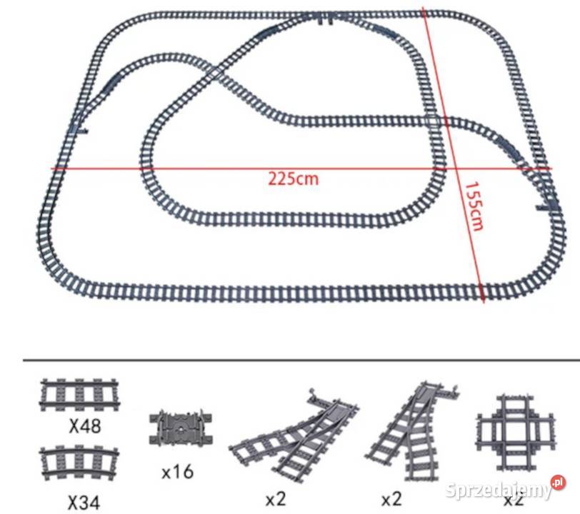 Tory do kolejek Lego Mould King duży zestaw Milanówek