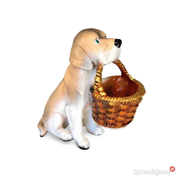 Figura Dekoracja Pies z Koszykiem Warszawa