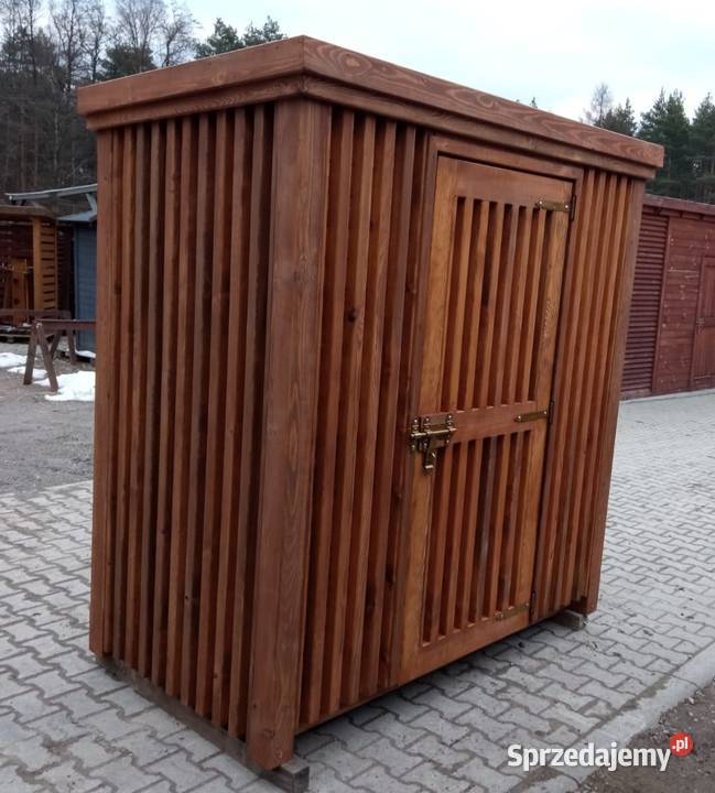 Domek narzędziowy 2 x 11m z elewacją lamel pion Architektura ogrodowa śląskie Kalety
