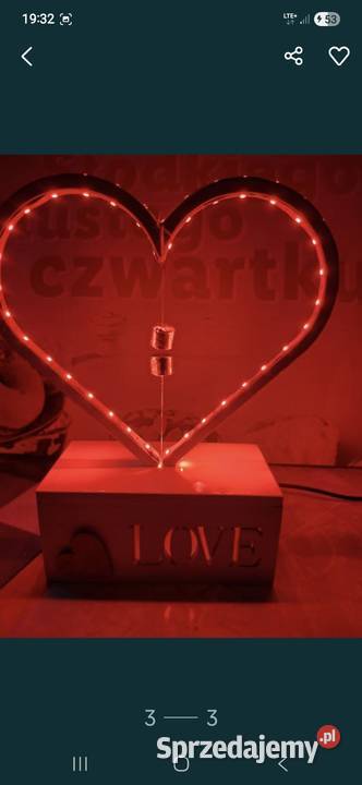 Lampa serce led łódzkie Łódź