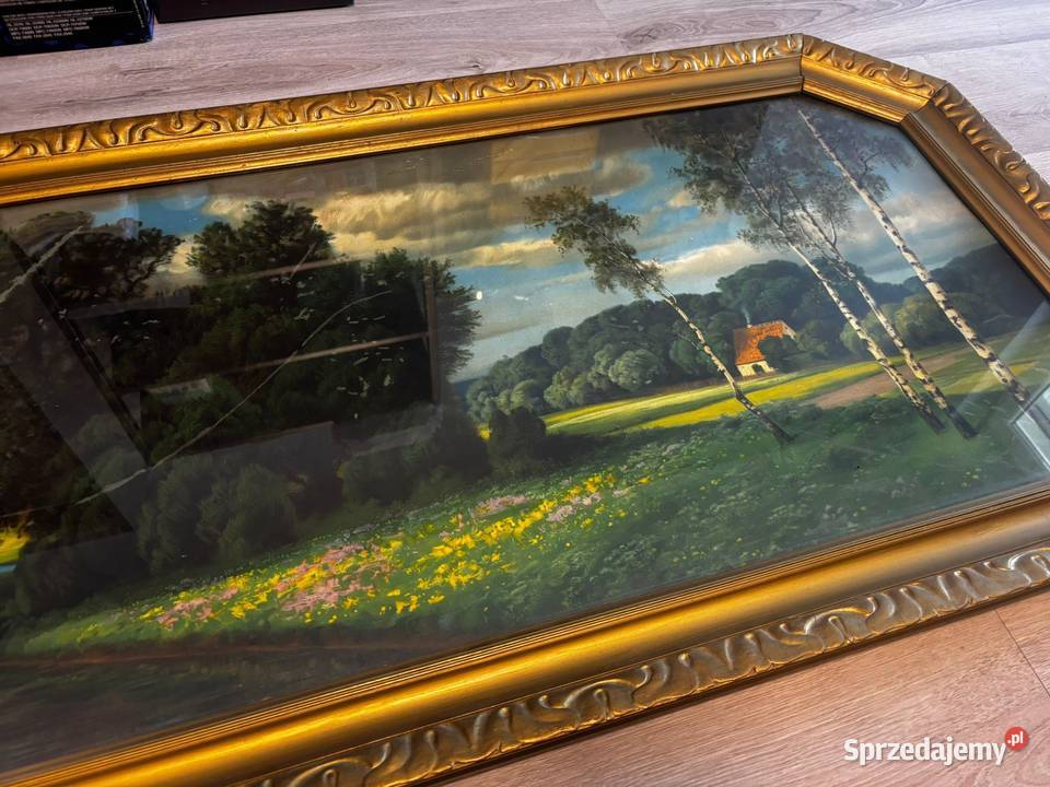 Obraz duży 120 złota rama lubuskie Siedlisko sprzedam