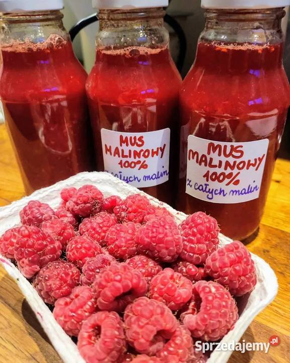 Mus malinowy 330ml naturalny z całych malin Łódź sprzedam