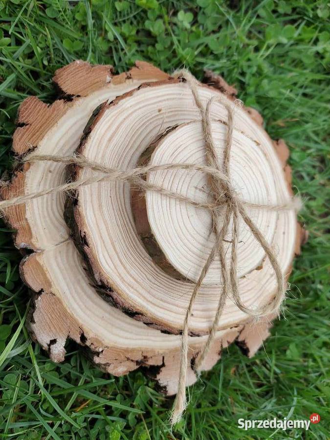 Ozdobne elementy z sosny plastry pieńki tyczki podkarpackie