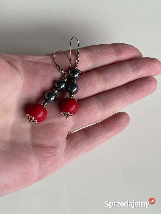 Kolczyki z koralem i perłami Swarovski Toruń