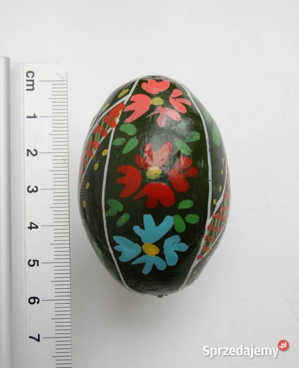 Stara pisanka drewniana ręcznie malowana 6