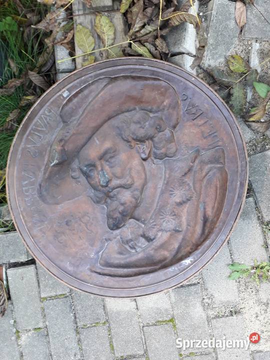 Efektowna płaskorzeźba relief miedziany Warszawa