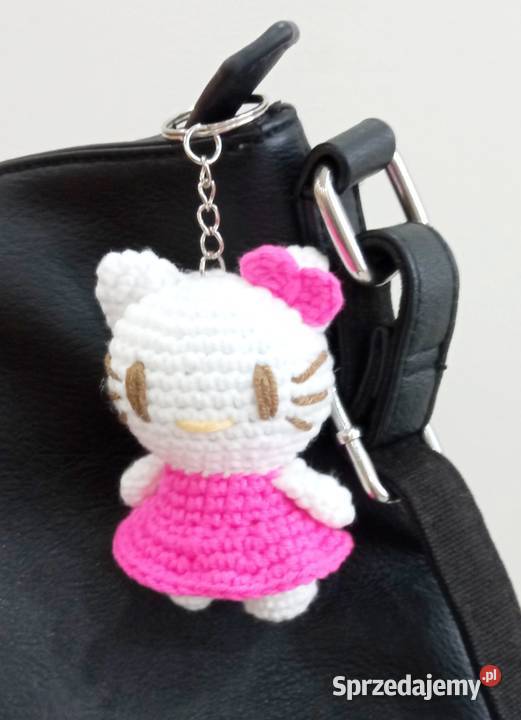 Hello Kitty wykonana na szydełku brelok Rękodzieło Łask