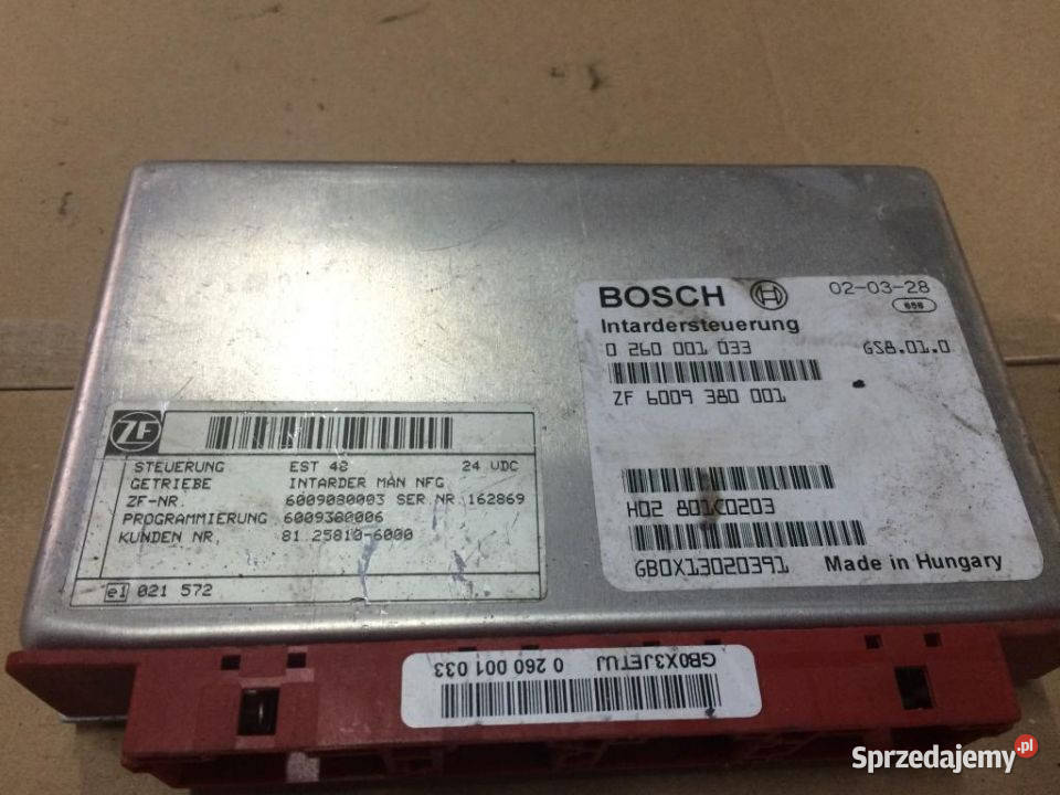 Sterownik Intarder 0260001033 ZF 6009380001 TGA Maszewo