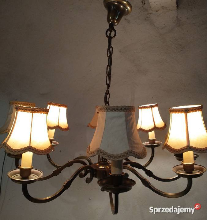 Żyrandol stary mosiądz dwa kinkiety Krotoszyn