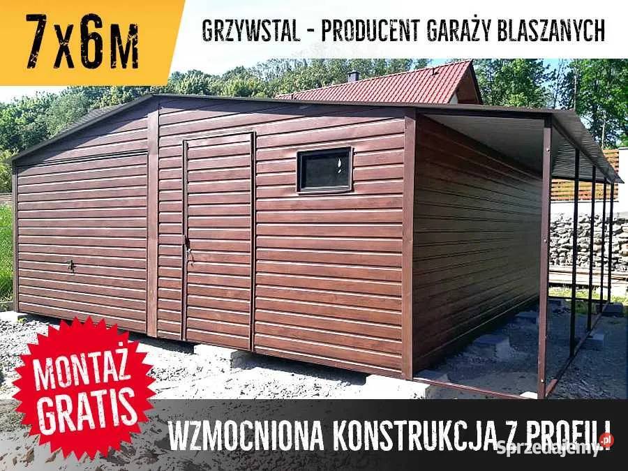 Garaż Blaszany Drewnopodobny - Garaże Blaszane - GrzywStal