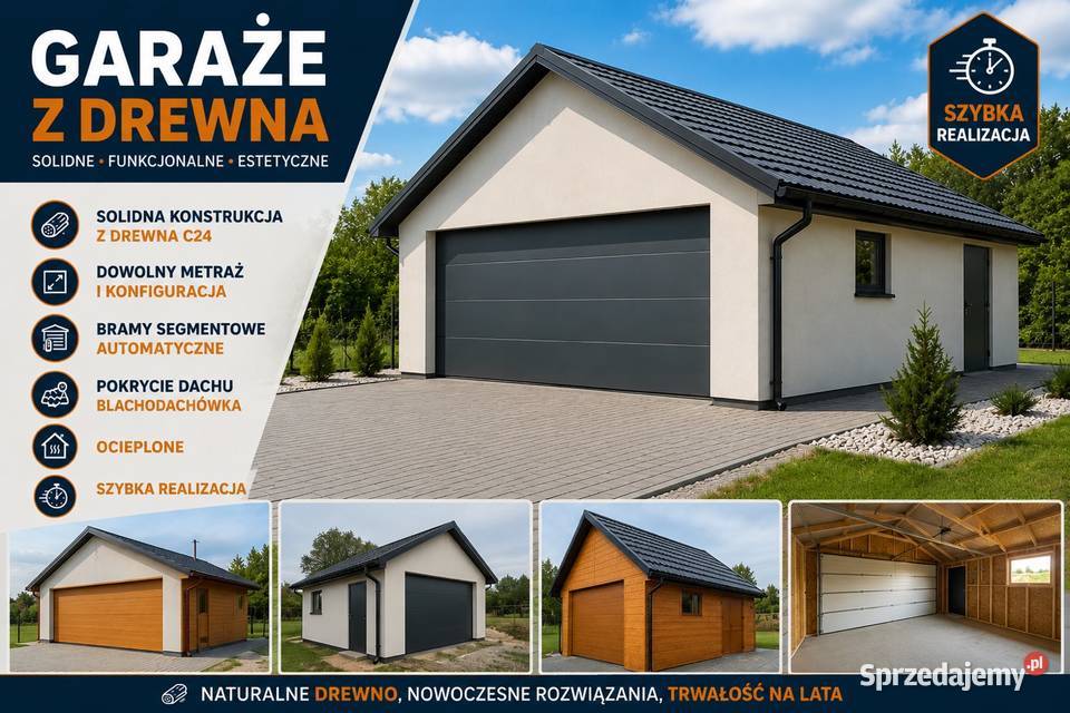 Garaż szkielet Kanadyjczyk drewniany ocieplany Wola Skrzydlańska