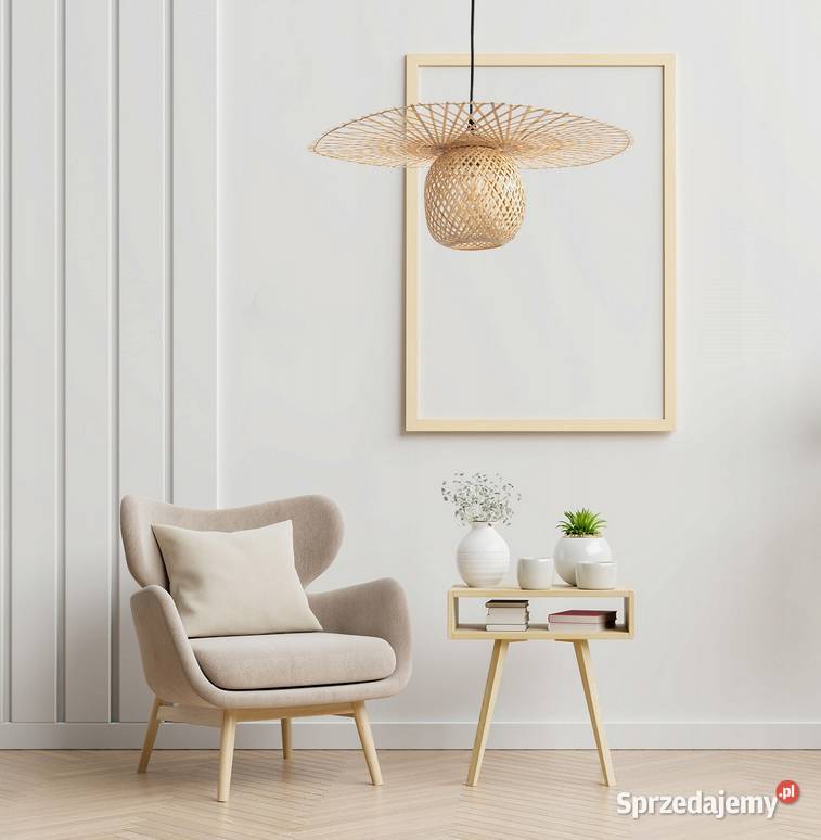LAMPA WISZĄCA NATURALNA OKRĄGŁA BAMBUSOWA Oświetlenie podlaskie Choroszcz sprzedam