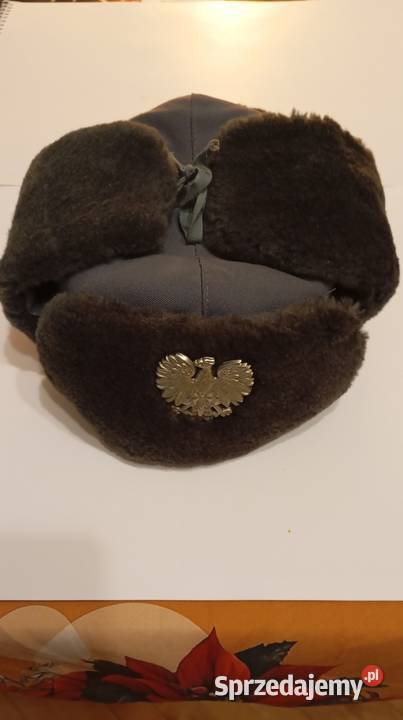Czapka milicyjna uszatka z prlu Oryginał Warszawa