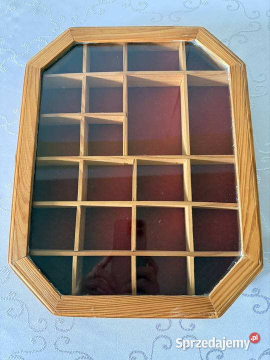 Witryna Ścienna Drewniana Oszklona Vintage Retro 29cm śląskie Czerwionka-Leszczyny