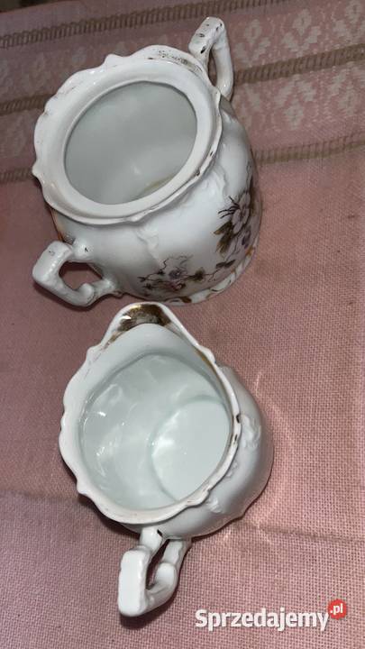 Secesja Cukiernica i mlecznik Ohme Syg 1882 1900 Porcelana i szkło