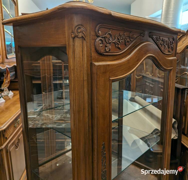 Wspaniała witrynaserwantka ludwikowska ciemny Dąbrowa Górnicza