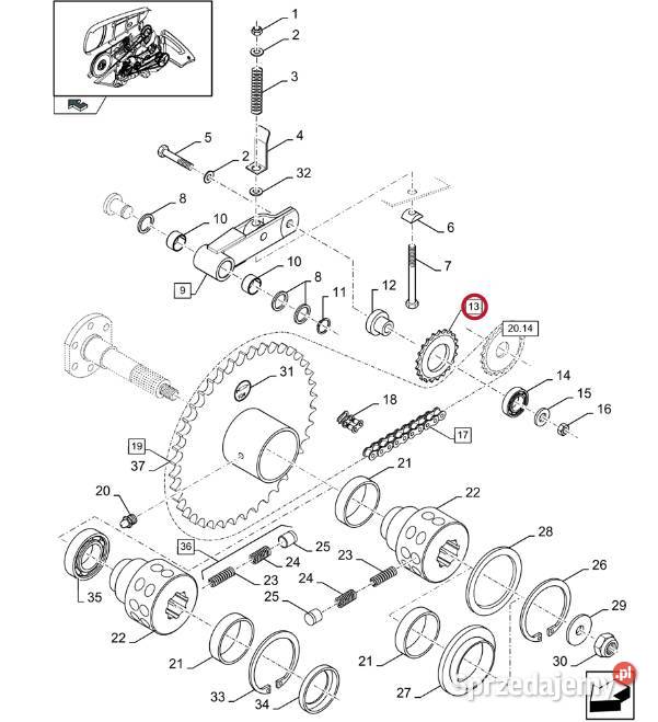87283101 Koło zębate napinacza łańcucha Case IH sprzedam